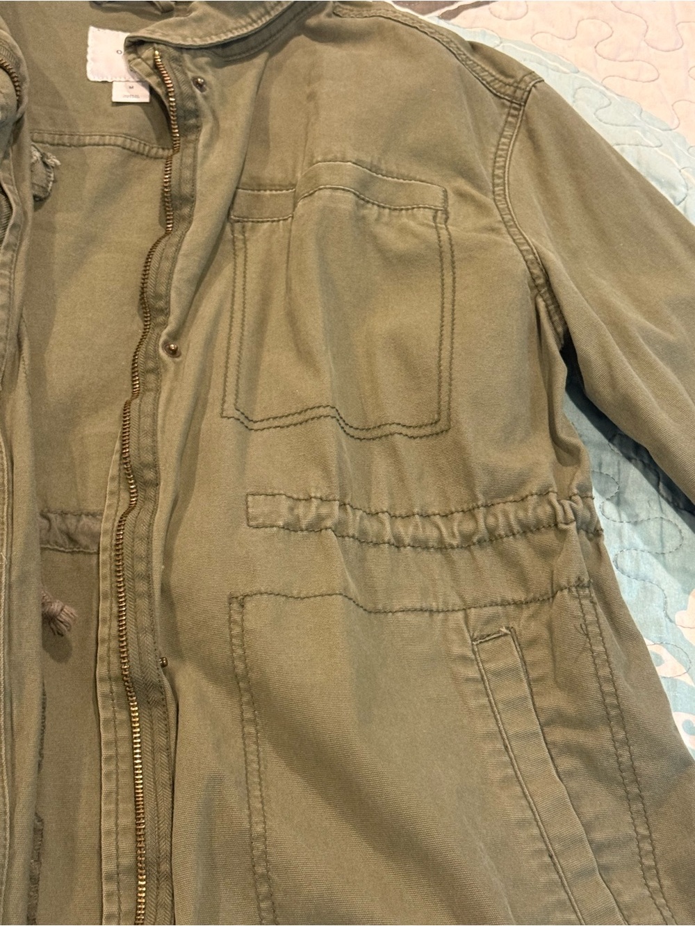 Old Navy Olive Utility Jacket with Drawstring Waist Women’s medium oversized - Picture 2 of 4